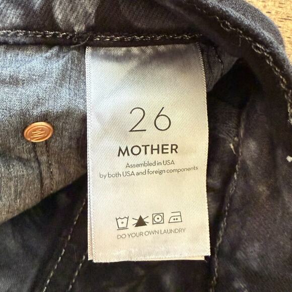 MOTHER The Super Swooner Winding Path Shibori Tie-Dye High-Rise Denim Jean Sz 26 - Picture 9 of 11